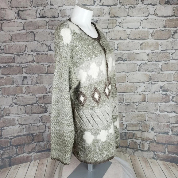 Vintage Angora Button Front Cardigan Sleight of Hand Sage M/L - Picture 6 of 12